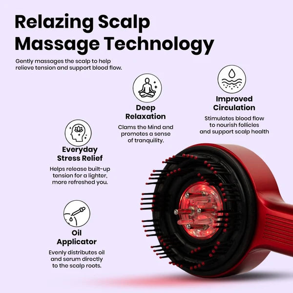 3-in-1 Red Light Scalp Massaging Comb