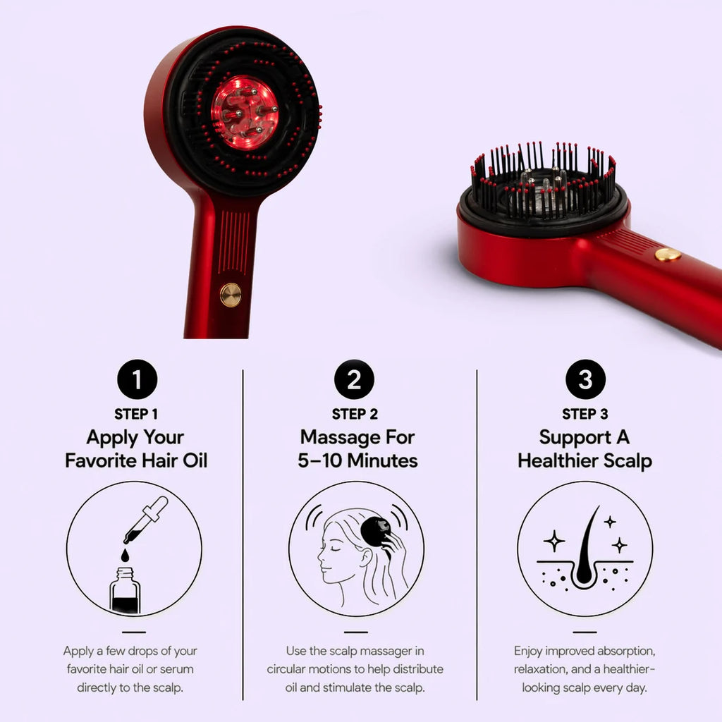 3-in-1 Red Light Scalp Massaging Comb