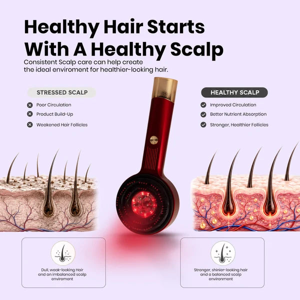 3-in-1 Red Light Scalp Massaging Comb